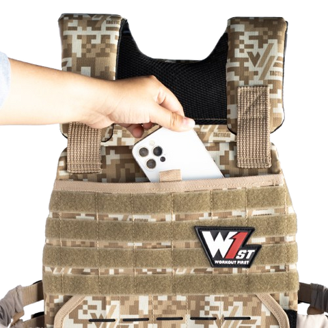 Beige Pixel Camo Weighted Vest
